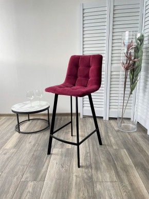 Полубарный стул CHILLI-QB SQUARE винный #16, велюр / черный каркас (H=66cm) М-City в Нижнем Тагиле - nizhniy-tagil.mebel24.online | фото 4