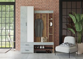 Прихожая Домино (Крафт золотой/Бетон) в Нижнем Тагиле - nizhniy-tagil.mebel24.online | фото 3