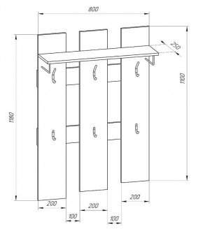 Прихожая-вешалка большая 800 в Нижнем Тагиле - nizhniy-tagil.mebel24.online | фото 2