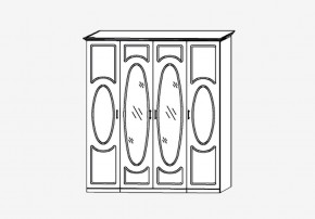 Прованс-2 Шкаф 4-х дверный с 2 зеркалами (Бежевый/Текстура белая платиной золото) в Нижнем Тагиле - nizhniy-tagil.mebel24.online | фото 2