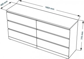 S01088 Варма 6Д комод 160х77х40, серый в Нижнем Тагиле - nizhniy-tagil.mebel24.online | фото 3