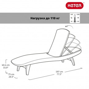 Шезлонг Пацифик (Pacific) графит в Нижнем Тагиле - nizhniy-tagil.mebel24.online | фото 2