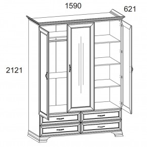 Шкаф 3D4S Z, TIFFANY, цвет вудлайн кремовый в Нижнем Тагиле - nizhniy-tagil.mebel24.online | фото 1