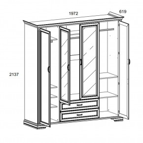 Шкаф 4D2S Z , MONAKO, цвет Сосна винтаж в Нижнем Тагиле - nizhniy-tagil.mebel24.online | фото 1