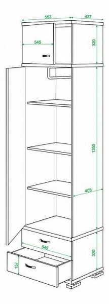 Шкаф платяной Домино КС-10 в Нижнем Тагиле - nizhniy-tagil.mebel24.online | фото 3