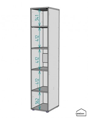 Шкаф Linnea MHR-1-2 2050х400х510 (Графит-М 11.1.25) в Нижнем Тагиле - nizhniy-tagil.mebel24.online | фото 3
