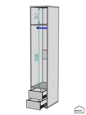 Шкаф Linnea MHR-1PO-3 2050х400х510 (Белый-М 11.1.2) в Нижнем Тагиле - nizhniy-tagil.mebel24.online | фото 3