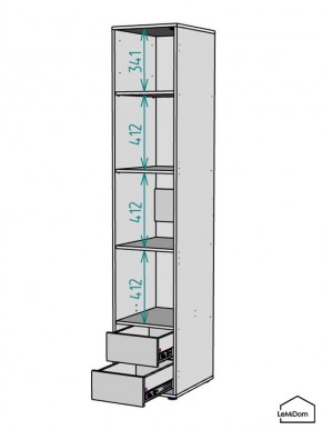 Шкаф Linnea MHR-1PO-4 2050х400х510 (Белый-М 11.1.2) в Нижнем Тагиле - nizhniy-tagil.mebel24.online | фото 3