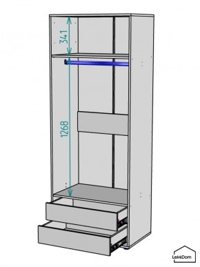 Шкаф Linnea MHR-2PO-3 2050х800х510 (Белый-М 11.1.2) в Нижнем Тагиле - nizhniy-tagil.mebel24.online | фото 3
