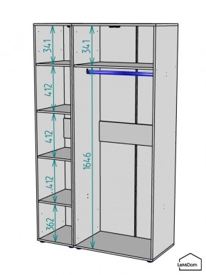 Шкаф Linnea MHR-3PO-1 2050х1200х510 (Белый-М 11.1.2) в Нижнем Тагиле - nizhniy-tagil.mebel24.online | фото 3