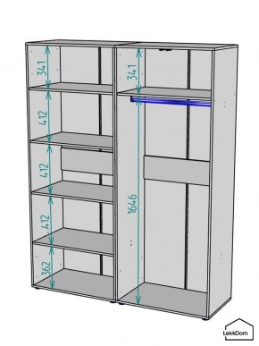 Шкаф Linnea MHR-4PO-1 2050х1600х510 (Белый-М 11.1.2) в Нижнем Тагиле - nizhniy-tagil.mebel24.online | фото 3
