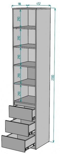 Шкаф Мальта H160 в Нижнем Тагиле - nizhniy-tagil.mebel24.online | фото 2