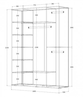 Шкаф Норден 1600 (Дуб Крафт Белый) в Нижнем Тагиле - nizhniy-tagil.mebel24.online | фото 3
