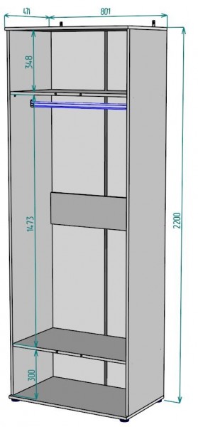 Шкаф Ольга H58 в Нижнем Тагиле - nizhniy-tagil.mebel24.online | фото 2