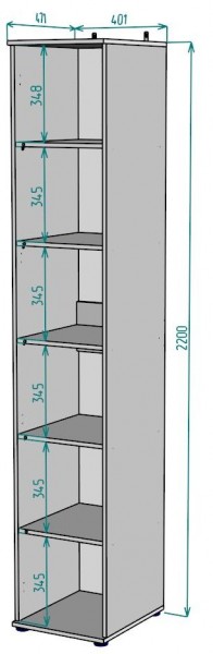 Шкаф Ольга H59 в Нижнем Тагиле - nizhniy-tagil.mebel24.online | фото 2