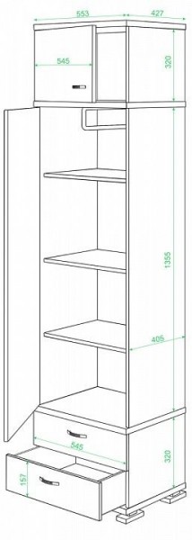 Шкаф платяной КС-10 в Нижнем Тагиле - nizhniy-tagil.mebel24.online | фото 2