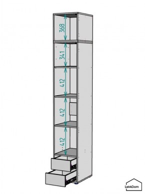 Шкаф с антресолью Linnea MHR-1A-4 2450х400х510 (Белый-М 11.1.2) в Нижнем Тагиле - nizhniy-tagil.mebel24.online | фото 3