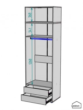 Шкаф с антресолью Linnea MHR-2A-3 2450х800х510 (Графит-М 11.1.25) в Нижнем Тагиле - nizhniy-tagil.mebel24.online | фото 3