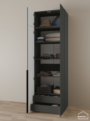 Шкаф с антресолью Linnea MHR-2A-3 2450х800х510 (Графит-М 11.1.25) в Нижнем Тагиле - nizhniy-tagil.mebel24.online | фото 6