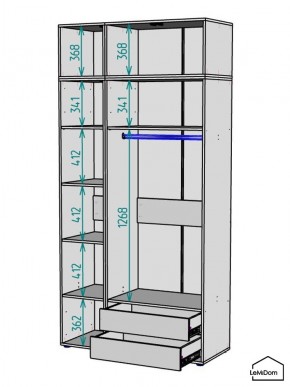 Шкаф с антресолью Linnea MHR-3POA-2 2450х1200х510 (Белый-М 11.1.1) в Нижнем Тагиле - nizhniy-tagil.mebel24.online | фото 3