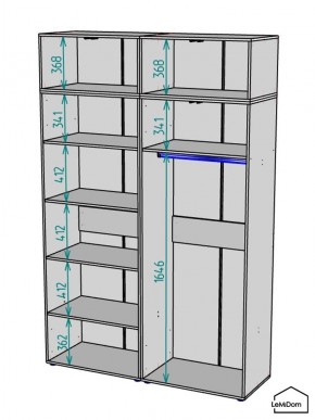 Шкаф с антресолью Linnea MHR-4A-1 2450х1600х510 (Белый-М 11.1.2) в Нижнем Тагиле - nizhniy-tagil.mebel24.online | фото 3