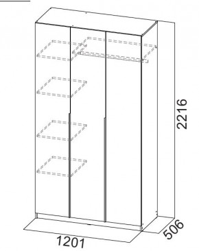 Шкаф ШК-5 (1200) Белый текстурный в Нижнем Тагиле - nizhniy-tagil.mebel24.online | фото