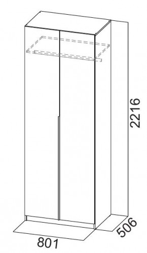 Шкаф ШК-5 (800) Белый текстурный в Нижнем Тагиле - nizhniy-tagil.mebel24.online | фото