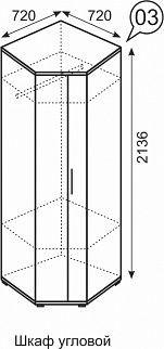 Шкаф угловой Ното в Нижнем Тагиле - nizhniy-tagil.mebel24.online | фото 3