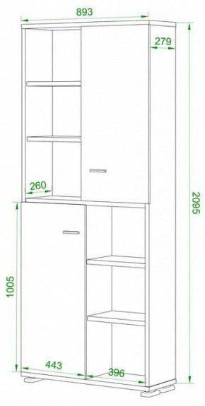 Шкаф-витрина Домино ПУ-30-2-ФС в Нижнем Тагиле - nizhniy-tagil.mebel24.online | фото 2