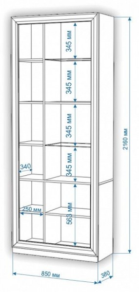 Шкаф-витрина Нобиле ШВтВ-ФСД-ФГК в Нижнем Тагиле - nizhniy-tagil.mebel24.online | фото 3