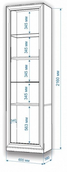 Шкаф-витрина Нобиле ВтВ-ФСД-БЯН в Нижнем Тагиле - nizhniy-tagil.mebel24.online | фото 2