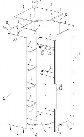 Спальный гарнитур "Лео" (модульный) в Нижнем Тагиле - nizhniy-tagil.mebel24.online | фото 17