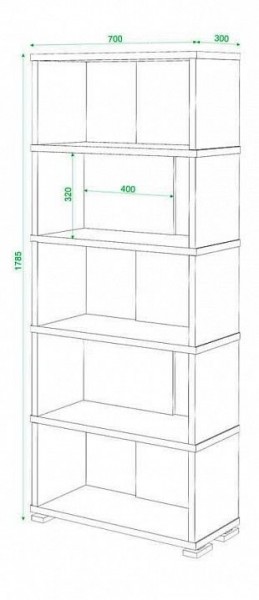 Стеллаж книжный Домино нельсон СБ-10_5 в Нижнем Тагиле - nizhniy-tagil.mebel24.online | фото 2