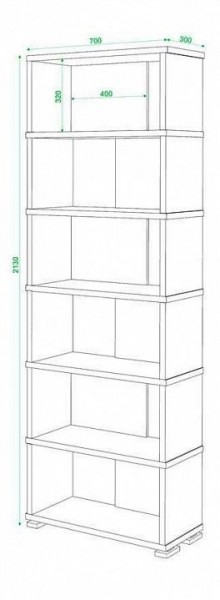 Стеллаж книжный Домино нельсон СБ-10_6 в Нижнем Тагиле - nizhniy-tagil.mebel24.online | фото 2