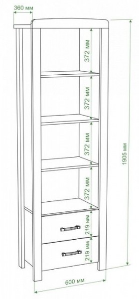 Стеллаж комбинированный Бартоло ВТД в Нижнем Тагиле - nizhniy-tagil.mebel24.online | фото 2