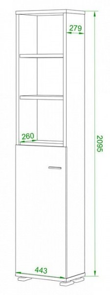 Стеллаж комбинированный Домино нельсон ПУ-20-2 в Нижнем Тагиле - nizhniy-tagil.mebel24.online | фото