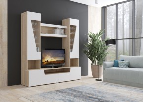 Стенка АНТАЛИЯ 2 (Сонома/Белый софт) в Нижнем Тагиле - nizhniy-tagil.mebel24.online | фото 3