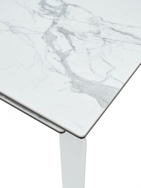Стол CORNER 120 HIGH GLOSS STATUARIO керамика, стекло/ белый каркас, ®DISAUR в Нижнем Тагиле - nizhniy-tagil.mebel24.online | фото 2