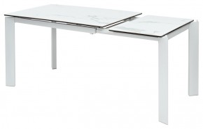 Стол CORNER 120 HIGH GLOSS STATUARIO керамика, стекло/ белый каркас, ®DISAUR в Нижнем Тагиле - nizhniy-tagil.mebel24.online | фото 3