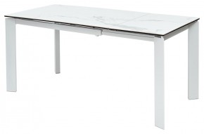 Стол CORNER 120 HIGH GLOSS STATUARIO керамика, стекло/ белый каркас, ®DISAUR в Нижнем Тагиле - nizhniy-tagil.mebel24.online | фото 5