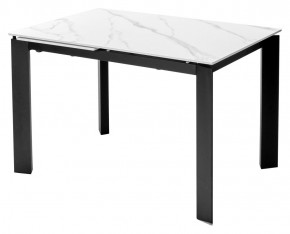 Стол CORNER 120 MATT WHITE MARBLE SOLID CERAMIC / BLACK, ®DISAUR в Нижнем Тагиле - nizhniy-tagil.mebel24.online | фото 1