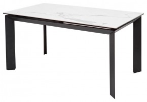 Стол CREMONA 140 HIGH GLOSS STATUARIO Белый мрамор глянцевый, керамика/ черный каркас, ®DISAUR в Нижнем Тагиле - nizhniy-tagil.mebel24.online | фото 1