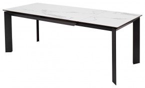 Стол CREMONA 140 HIGH GLOSS STATUARIO Белый мрамор глянцевый, керамика/ черный каркас, ®DISAUR в Нижнем Тагиле - nizhniy-tagil.mebel24.online | фото 2