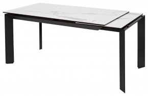 Стол CREMONA 140 HIGH GLOSS STATUARIO Белый мрамор глянцевый, керамика/ черный каркас, ®DISAUR в Нижнем Тагиле - nizhniy-tagil.mebel24.online | фото 3
