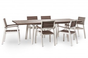 Стол Гармония раздвижной (Harmony Extendable) белый-капучино в Нижнем Тагиле - nizhniy-tagil.mebel24.online | фото 6