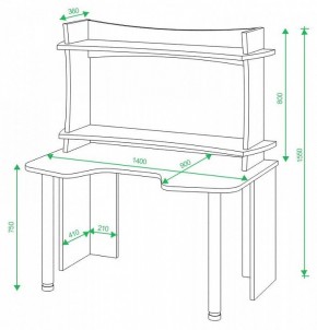 Стол компьютерный Домино lite СКЛ-Игр140 в Нижнем Тагиле - nizhniy-tagil.mebel24.online | фото 2
