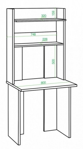 Стол компьютерный Домино Lite СКЛ-Прям80+НКЛХ 80 в Нижнем Тагиле - nizhniy-tagil.mebel24.online | фото 2