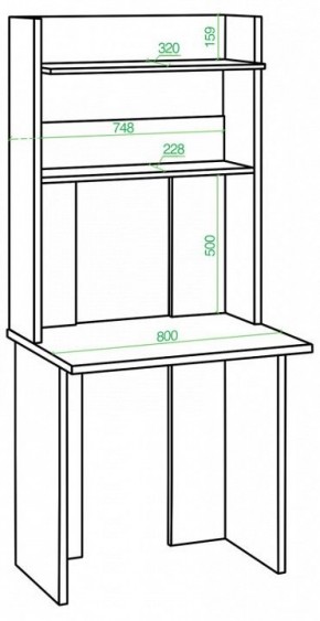 Стол компьютерный Домино Lite СКЛ-Прям80Р+НКЛХ в Нижнем Тагиле - nizhniy-tagil.mebel24.online | фото 2