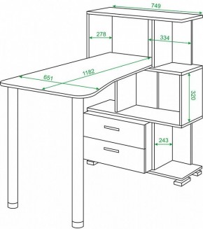 Стол компьютерный Домино СЛ-5-3СТ-2+БЯ в Нижнем Тагиле - nizhniy-tagil.mebel24.online | фото 2