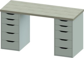 Стол письменный Ингар 2/55 140x75x55, дуб беленый/белый в Нижнем Тагиле - nizhniy-tagil.mebel24.online | фото 2
